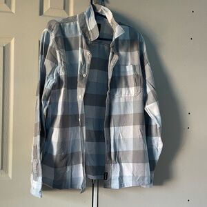 Size large, Hollister, flannel, white blue & grey. Great condition
